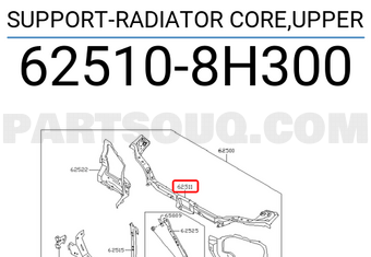 Nissan 625108H300 SUPPORT-RADIATOR CORE,UPPER