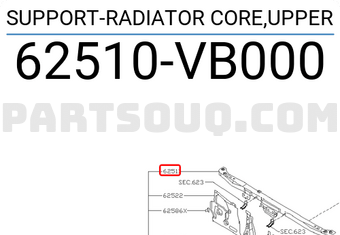 Nissan 62510VB000 SUPPORT-RADIATOR CORE,UPPER