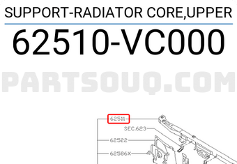 Nissan 62510VC000 SUPPORT-RADIATOR CORE,UPPER