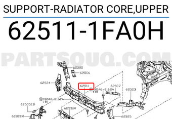 Nissan 625111FA0H SUPPORT-RADIATOR CORE,UPPER