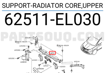 Nissan 62511EL030 SUPPORT-RADIATOR CORE,UPPER