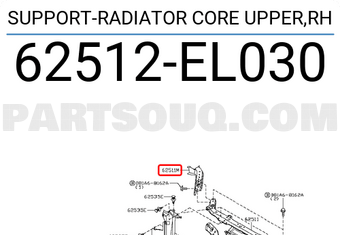 Nissan 62512EL030 SUPPORT-RADIATOR CORE UPPER,RH
