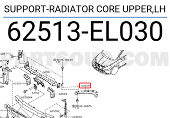 Nissan 62513EL030 SUPPORT-RADIATOR CORE UPPER,LH