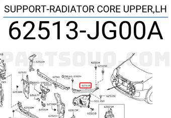 Nissan 62513JG00A SUPPORT-RADIATOR CORE UPPER,LH