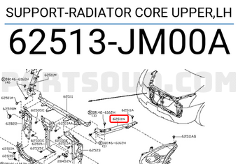 Nissan 62513JM00A SUPPORT-RADIATOR CORE UPPER,LH
