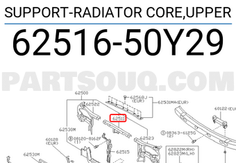 Nissan 6251650Y29 SUPPORT-RADIATOR CORE,UPPER
