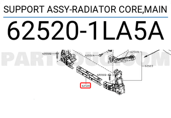Nissan 625201LA5A SUPPORT ASSY-RADIATOR CORE,MAIN