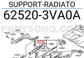 Nissan 625203VA0A SUPPORT-RADIATO