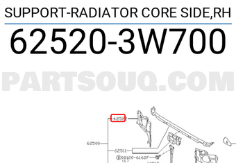 Nissan 625203W700 SUPPORT-RADIATOR CORE SIDE,RH