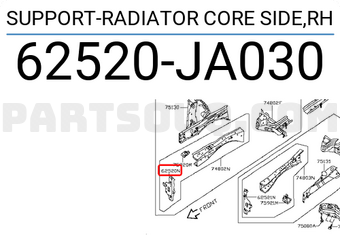 Nissan 62520JA030 SUPPORT-RADIATOR CORE SIDE,RH
