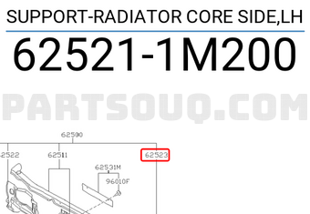 Nissan 625211M200 SUPPORT-RADIATOR CORE SIDE,LH