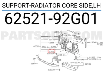 Nissan 6252192G01 SUPPORT-RADIATOR CORE SIDE,LH