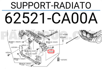 Nissan 62521CA00A SUPPORT-RADIATO
