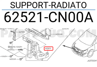 Nissan 62521CN00A SUPPORT-RADIATO
