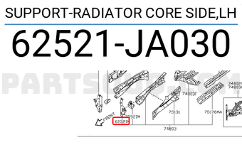Nissan 62521JA030 SUPPORT-RADIATOR CORE SIDE,LH