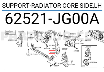 Nissan 62521JG00A SUPPORT-RADIATOR CORE SIDE,LH