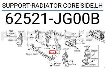 Nissan 62521JG00B SUPPORT-RADIATOR CORE SIDE,LH
