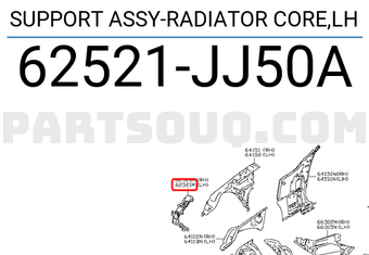 Nissan 62521JJ50A SUPPORT ASSY-RADIATOR CORE,LH