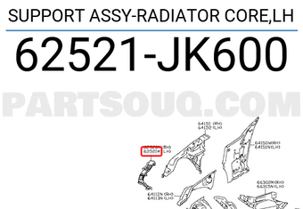 Nissan 62521JK600 SUPPORT ASSY-RADIATOR CORE,LH