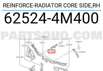 Nissan 625244M400 REINFORCE-RADIATOR CORE SIDE,RH