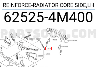 Nissan 625254M400 REINFORCE-RADIATOR CORE SIDE,LH