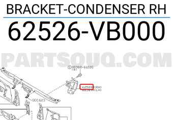 Nissan 62526VB000 BRACKET-CONDENSER RH