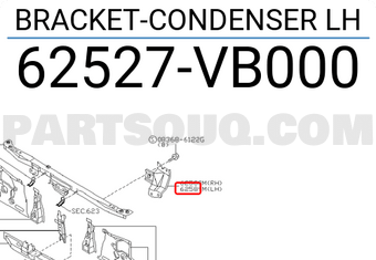 Nissan 62527VB000 BRACKET-CONDENSER LH