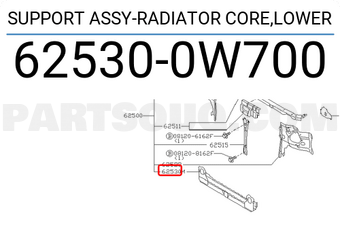 Nissan 625300W700 SUPPORT ASSY-RADIATOR CORE,LOWER