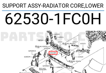 Nissan 625301FC0H SUPPORT ASSY-RADIATOR CORE,LOWER