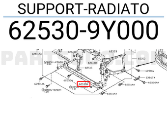 Nissan 625309Y000 SUPPORT-RADIATO