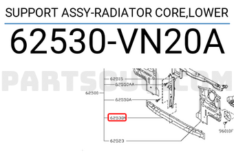 Nissan 62530VN20A SUPPORT ASSY-RADIATOR CORE,LOWER