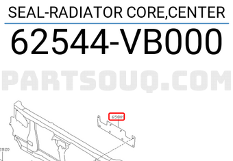 Nissan 62544VB000 SEAL-RADIATOR CORE,CENTER