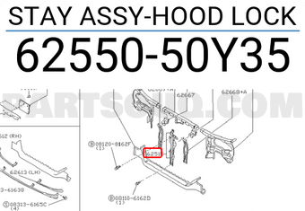 Nissan 6255050Y35 STAY ASSY-HOOD LOCK