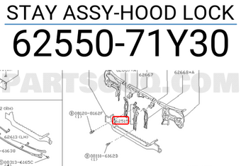 Nissan 6255071Y30 STAY ASSY-HOOD LOCK