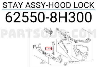 Nissan 625508H300 STAY ASSY-HOOD LOCK