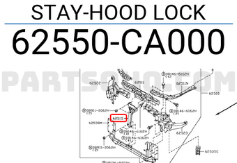 Nissan 62550CA000 STAY-HOOD LOCK