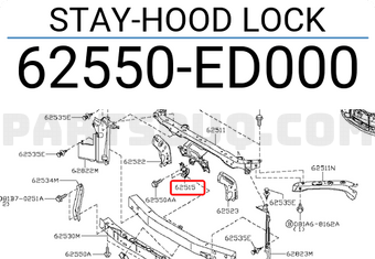 Nissan 62550ED000 STAY-HOOD LOCK