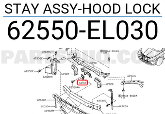 Nissan 62550EL030 STAY ASSY-HOOD LOCK