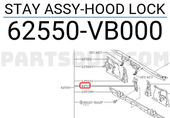 Nissan 62550VB000 STAY ASSY-HOOD LOCK
