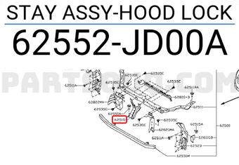 Nissan 62552JD00A STAY ASSY-HOOD LOCK