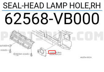 Nissan 62568VB000 SEAL-HEAD LAMP HOLE,RH