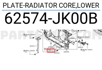Nissan 62574JK00B PLATE-RADIATOR CORE,LOWER