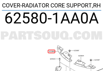 Nissan 625801AA0A COVER-RADIATOR CORE SUPPORT,RH