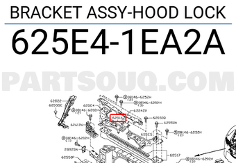 Nissan 625E41EA2A BRACKET ASSY-HOOD LOCK