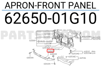 Nissan 6265001G10 APRON-FRONT PANEL