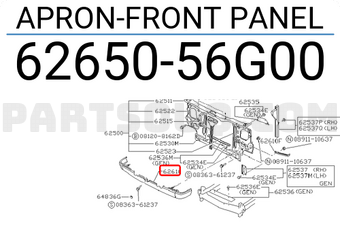 Nissan 6265056G00 APRON-FRONT PANEL