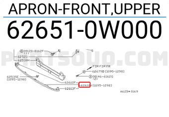 Nissan 626510W000 APRON-FRONT,UPPER