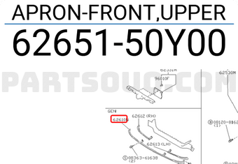 Nissan 6265150Y00 APRON-FRONT,UPPER
