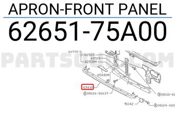 Nissan 6265175A00 APRON-FRONT PANEL