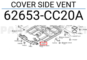 Nissan 62653CC20A COVER SIDE VENT